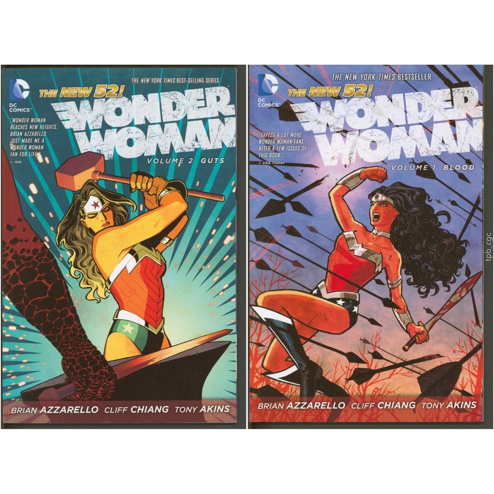 DC Comics Wonder Woman #1-12 New 52 TPB Set Vol 1 Blood Vol 2 Guts Azzarello